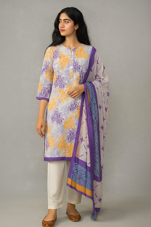 Multicolor - Lawn 3 Piece
