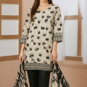 3 Piece Lawn - Black Floral