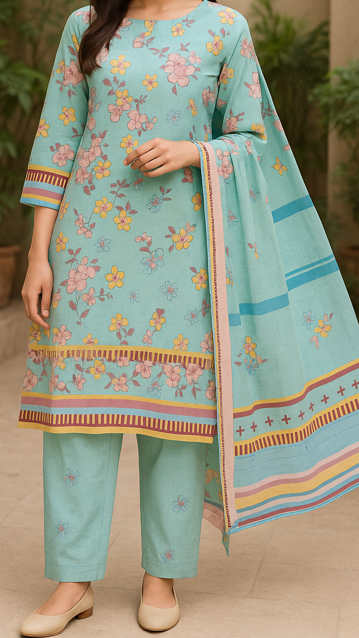 PRINTED LAWN UNSTITCHED 3 PCS - Image 2