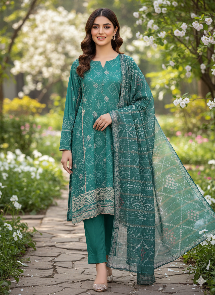 CHIKANKARI LAWN UNSTITCHED 3 PCS