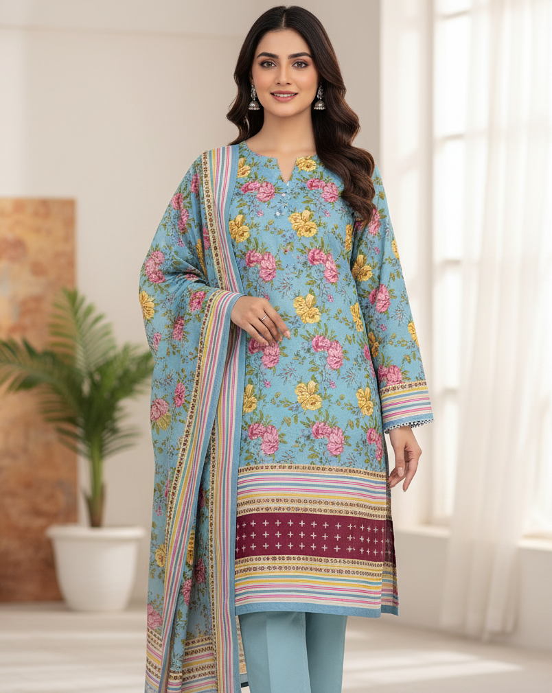 PRINTED LAWN UNSTITCHED 3 PCS