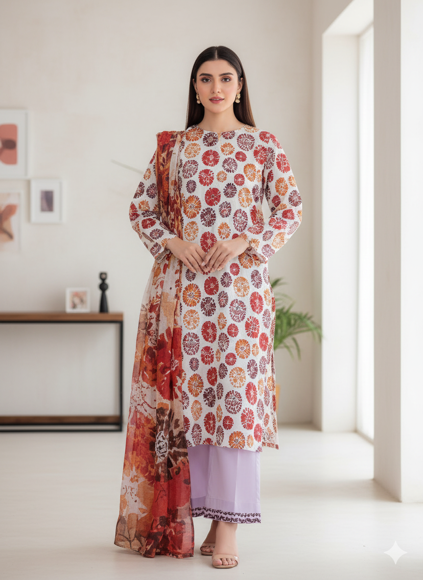 DIGITAL PRINTED LAWN UNSTITCHED 3 PCS