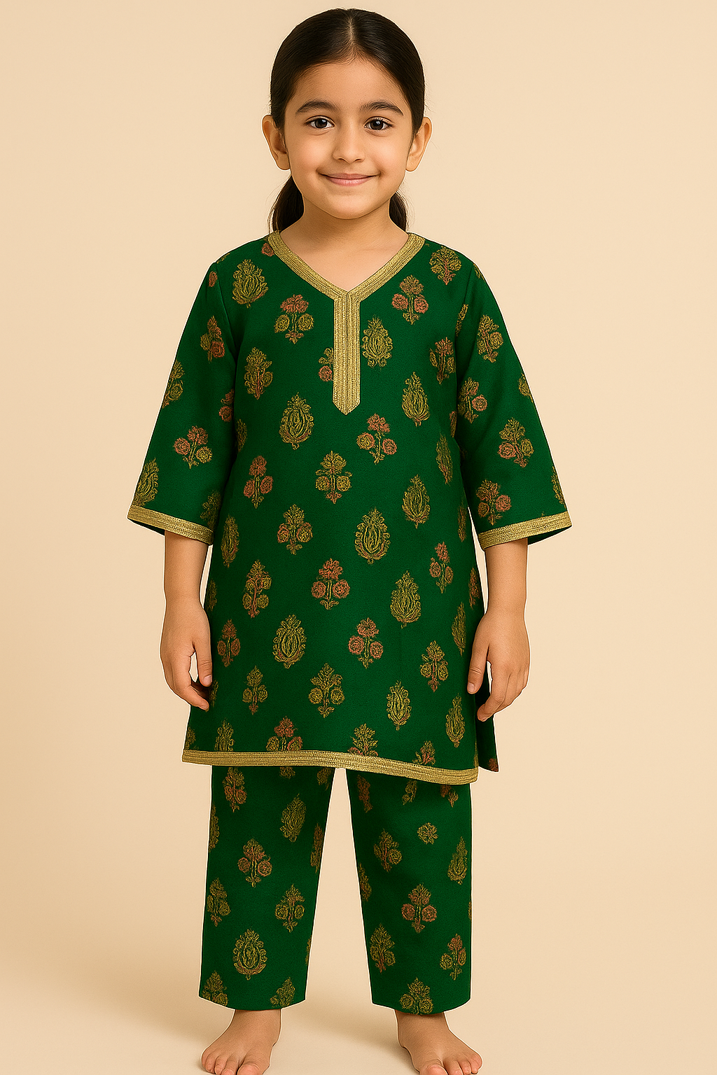 Digital Multi Printed Lawn-Dark Green