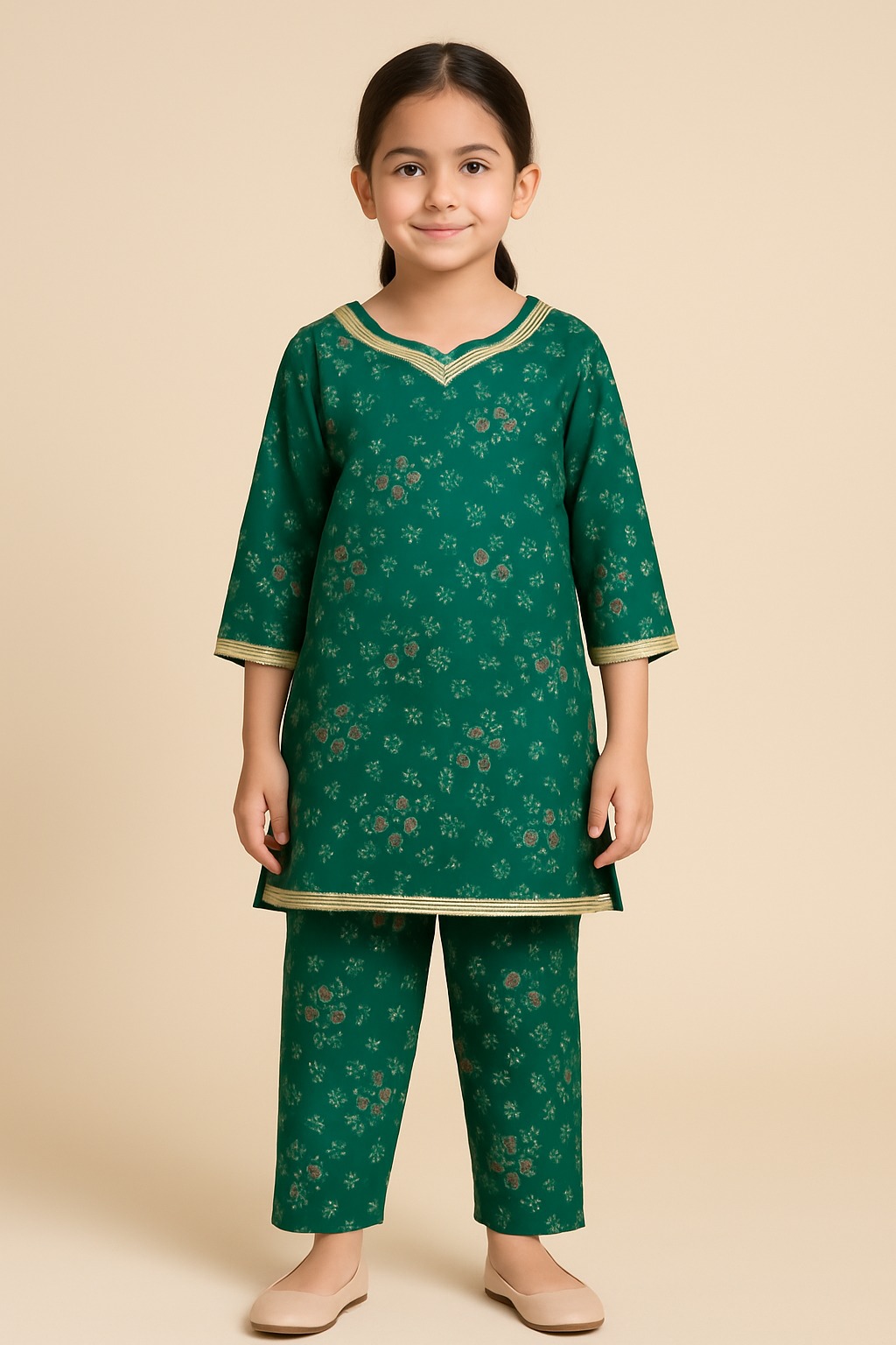 Digital Mix Printed Lawn-Dark Green